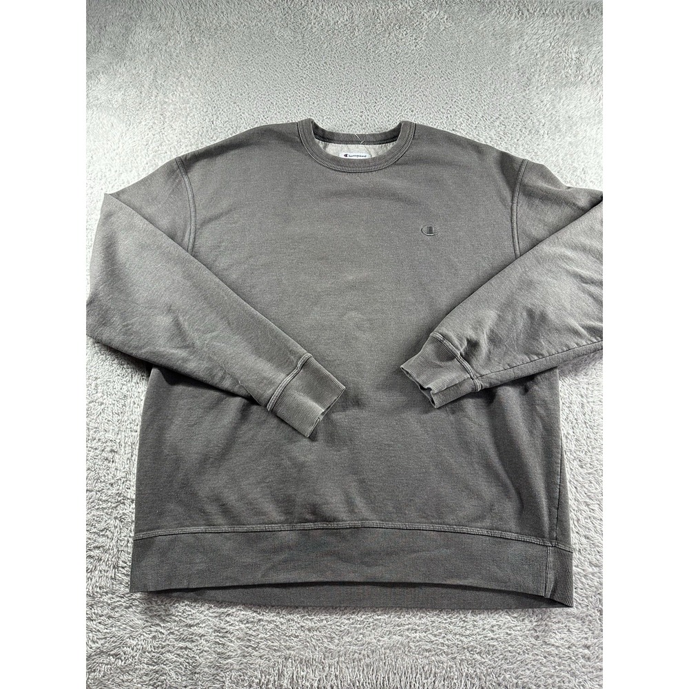 Champion Crewneck Sweater Mens 2x Gray‎ Long Sleeve Sweat Shirt Blank Essential